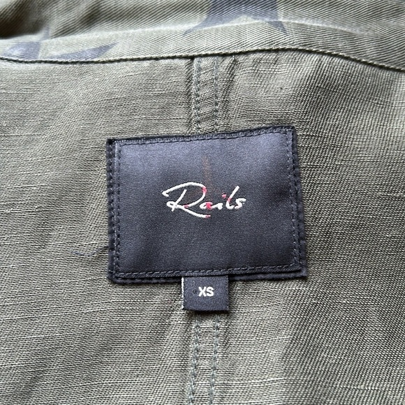 RAILS Collins Sage Green with Black Stars Military Utility Jacket Sz XS NEW - Picture 13 of 16